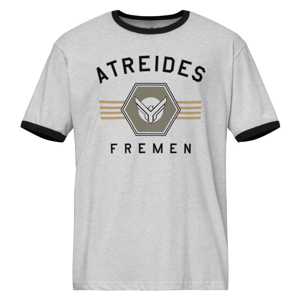 Dune Ringer T-Shirt Atreides-Fremen Collegiate Heather Gray / Black