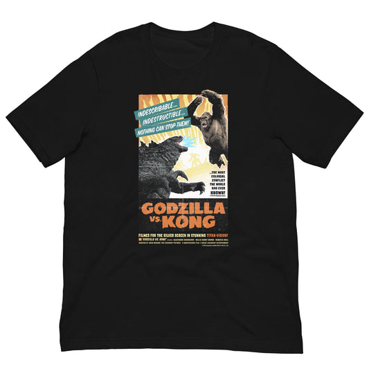 Monsterverse Godzilla vs. Kong Retro Horror Poster T-Shirt