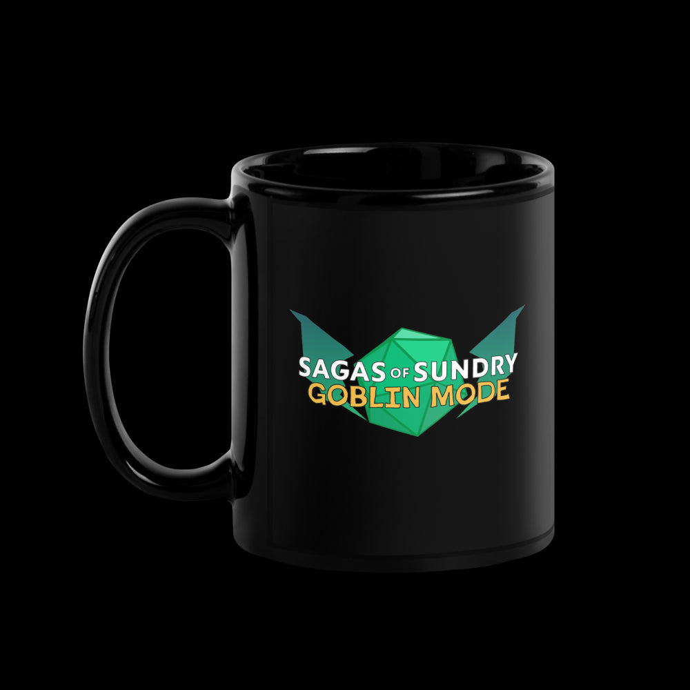 Sagas of Sundry: Goblin Mode Logo Black Mug