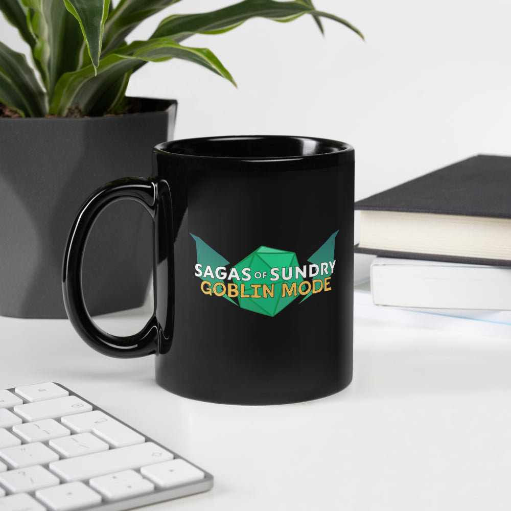 Sagas of Sundry: Goblin Mode Logo Black Mug