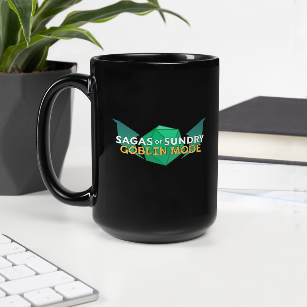 Sagas of Sundry: Goblin Mode Logo Black Mug