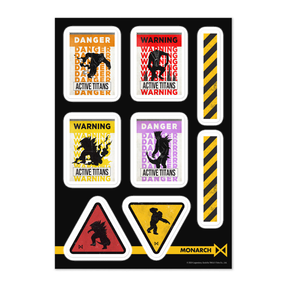 Godzilla x Kong: Titan Warnings Sticker Sheet