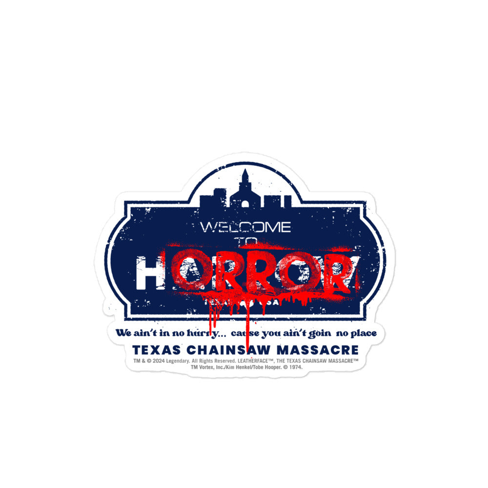 Texas Chainsaw Massacre Welcome to Horror Sticker