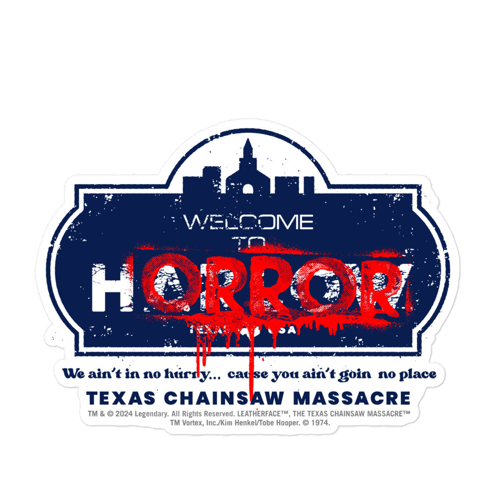 Texas Chainsaw Massacre Welcome to Horror Sticker