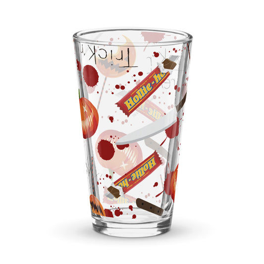 Trick 'r Treat Pumpkin Knife Pattern Shaker Pint Glass