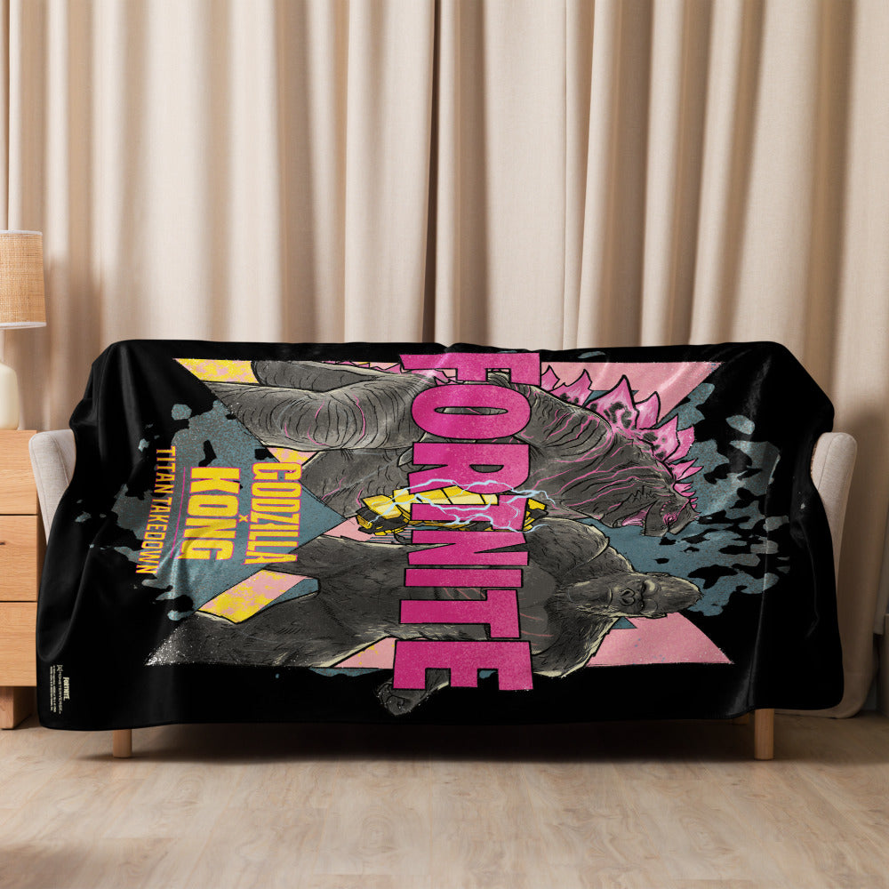 Godzilla x Kong x Fortnite Sherpa Blanket