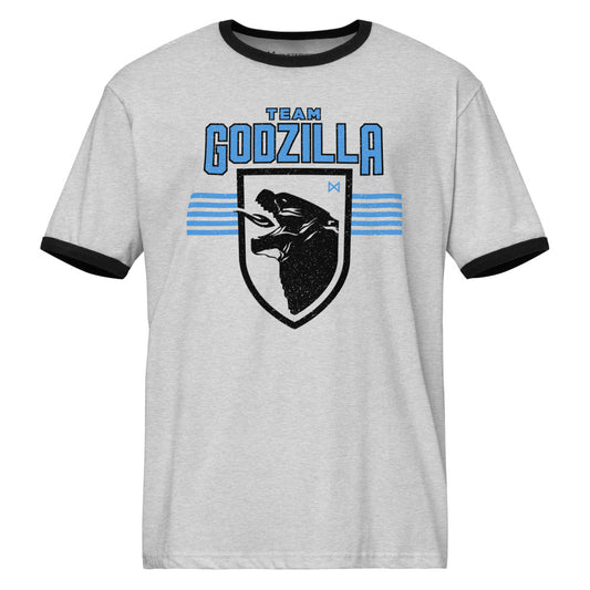 Monsterverse Ringer T-Shirt Team Godzilla Collegiate Heather Gray / Black